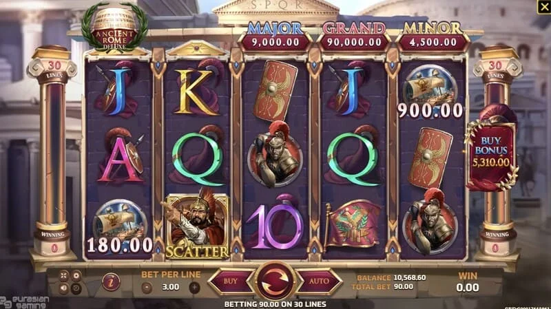 Ancient Rome Deluxe AI – bonusová obrazovka s ďalšími výhrami
